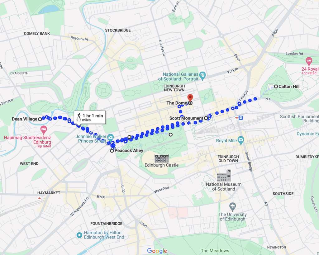 3 days in Edinburgh: Day 3 Itinerary on Google Maps